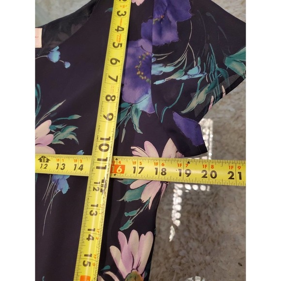 R&K Original Women's Blue Floral Round Neck Short Sleeve Long Maxi Dress Size S - Picture 10 of 11